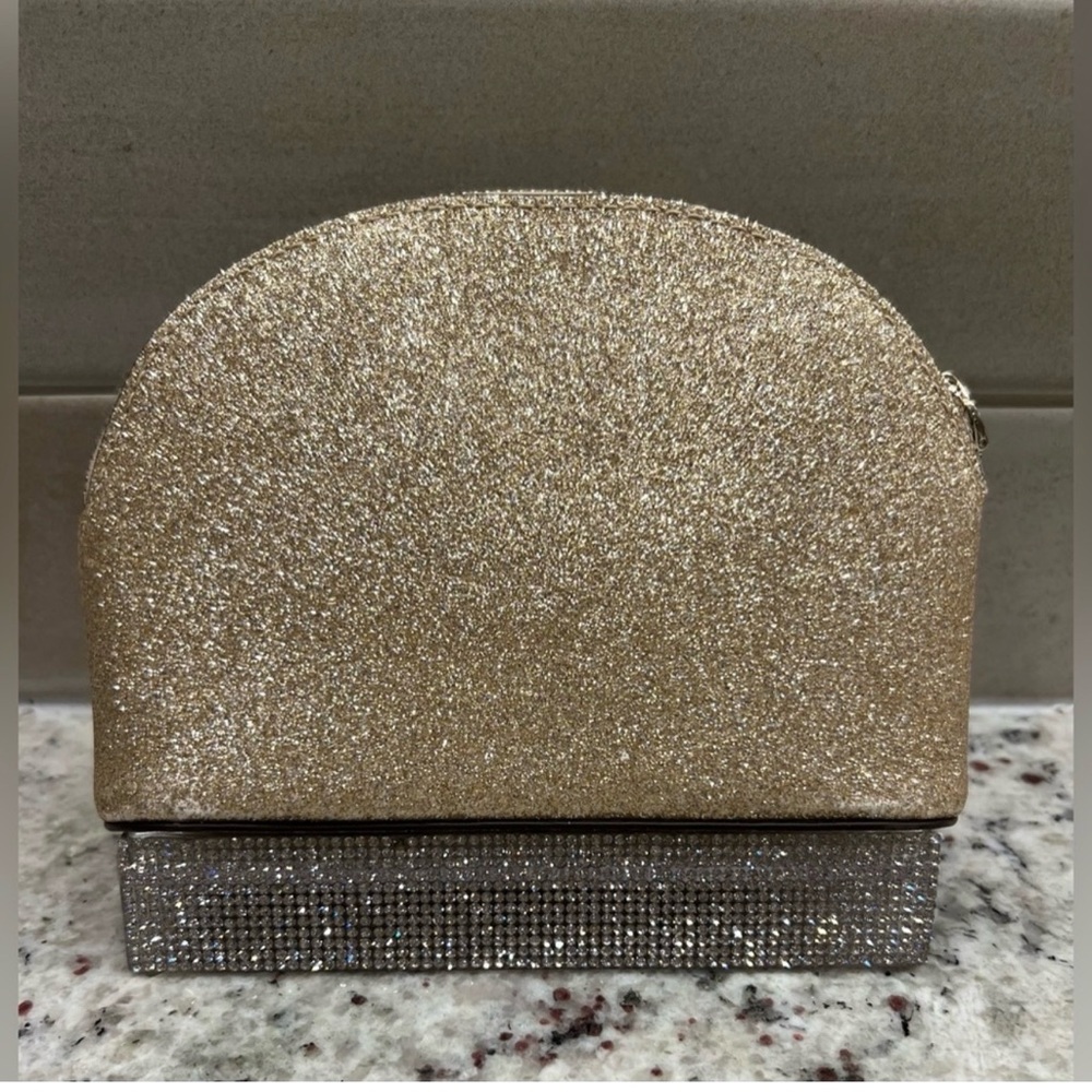 💛 Kate Spade Gold Glitter Small Bag 6.5” x 4.5” - Picture 2 of 11
